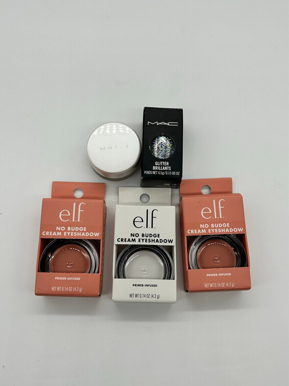 E.l.f No Budge Cream Eyeshadow Mally Dream Brow MAC Glitter Brillants NIB